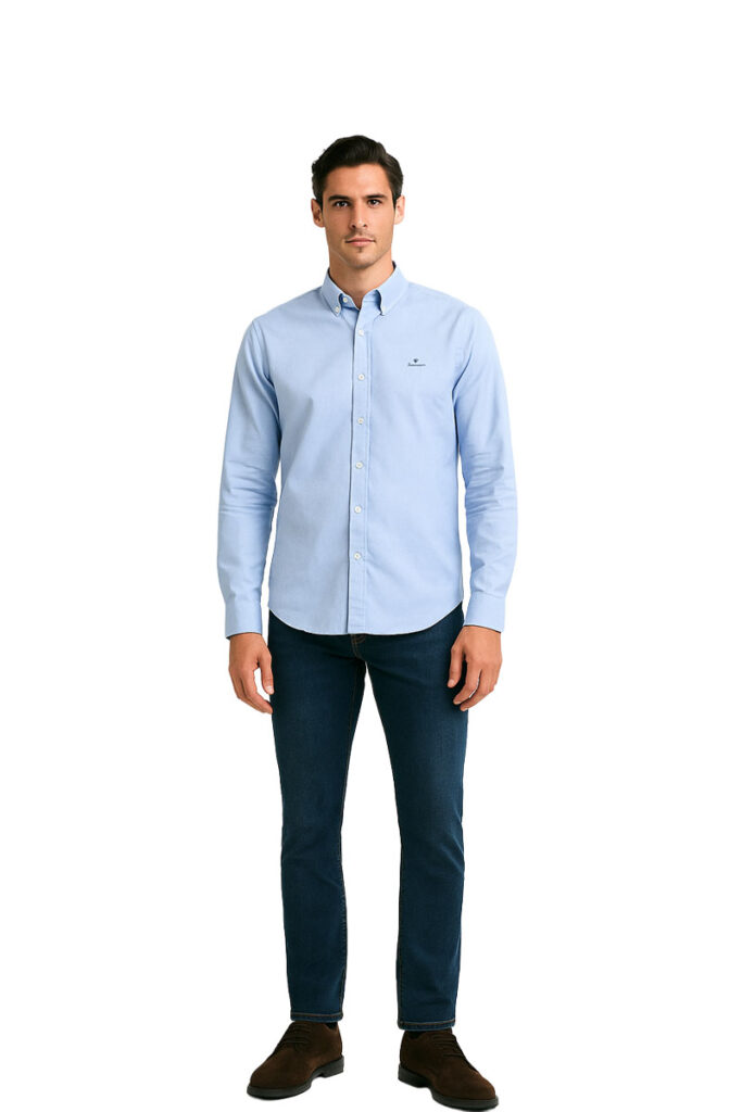 חולצה מכופתרת Gant לגברים גזרת Slim Fit (Pinpoint Oxford)