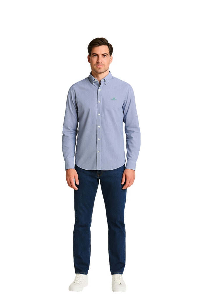 חולצה מכופתרת Gant לגברים גזרת Slim Fit (Micro Check Broadcloth)
