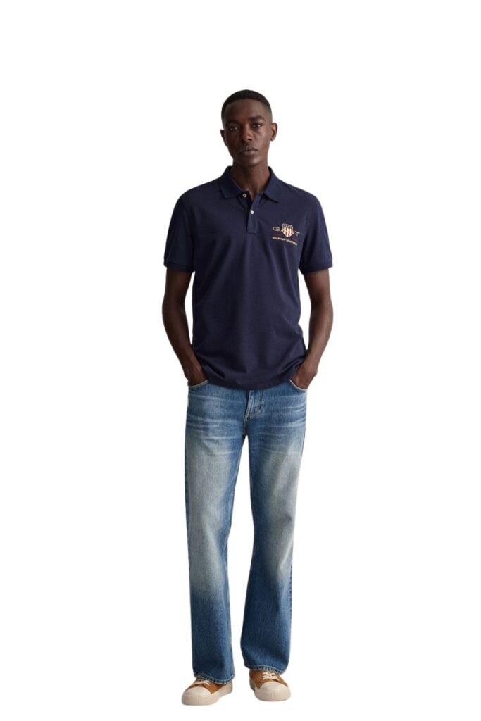 חולצת פולו Gant לגברים גזרת Regular Fit (Archive Shield SS Pique)