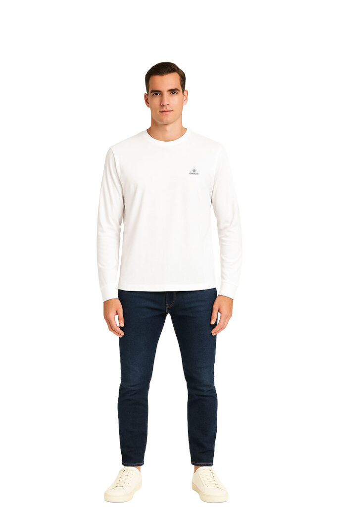 טי שירט שרוול ארוך Gant לגברים גזרת Slim Fit (Mercerized Long Sleeve)