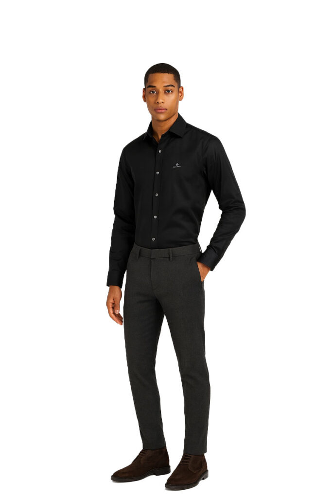 חולצה מכופתרת Gant לגברים גזרת Slim Fit (Sateen)