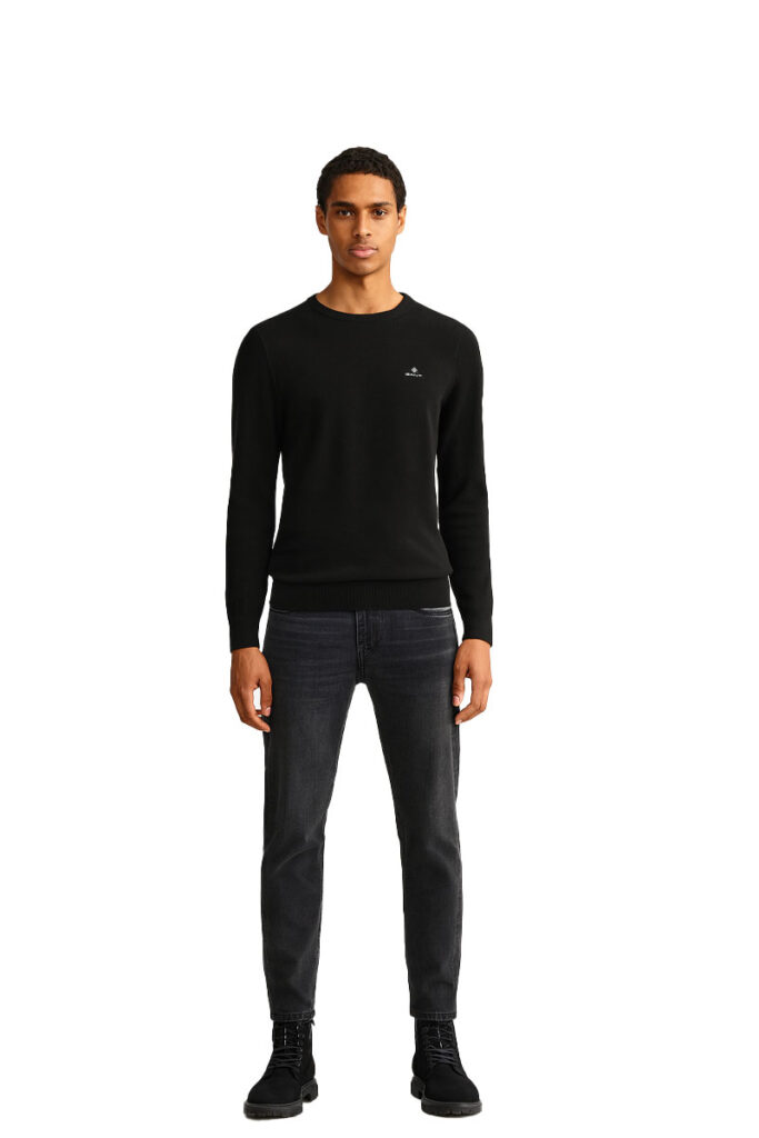 סוודר Gant לגברים דגם Cotton Pique (Crew Neck)