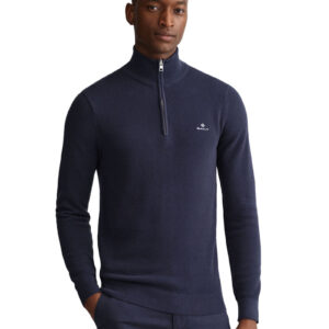 סווטשרט חצי רוכסן Gant לגברים גזרת Regular Fit (Cotton Pique Half-Zip)