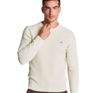 סווטשרט Gant לגברים גזרת Regular Fit (Cotton Texture Crew Neck)