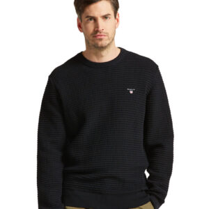 סווטשרט Gant לגברים גזרת Regular Fit (Cotton Texture Crew Neck)