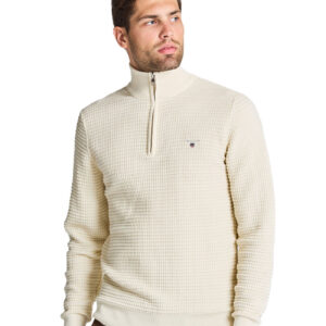 סווטשרט חצי רוכסן Gant לגברים גזרת Regular Fit (Cotton Texture Half-Zip)
