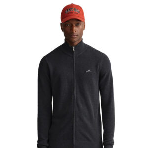 קרדיגן Gant לגברים גזרת Regular Fit (Cotton Pique Zip Cardigan)