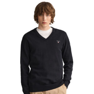 סוודר צווארון וי Gant לגברים גזרת Regular Fit (Classic Cotton V-Neck)
