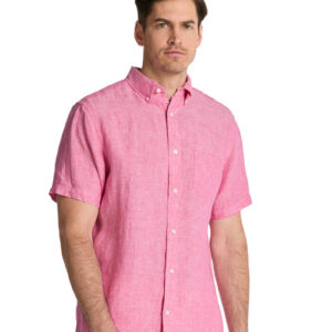 חולצה מכופתרת פשתן שרוול קצר Gant גזרת Regular Fit