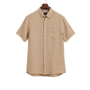 חולצה מכופתרת פשתן Gant לגברים גזרת Regular Fit (Garment-Dyed Linen)