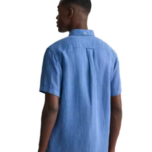 חולצה מכופתרת פשתן שרוול קצר Gant גזרת Regular Fit