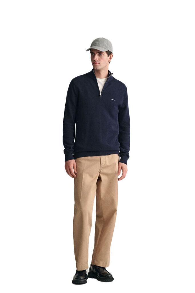 סוודר חצי רוכסן Gant לגברים (Half-Zip Sweater)