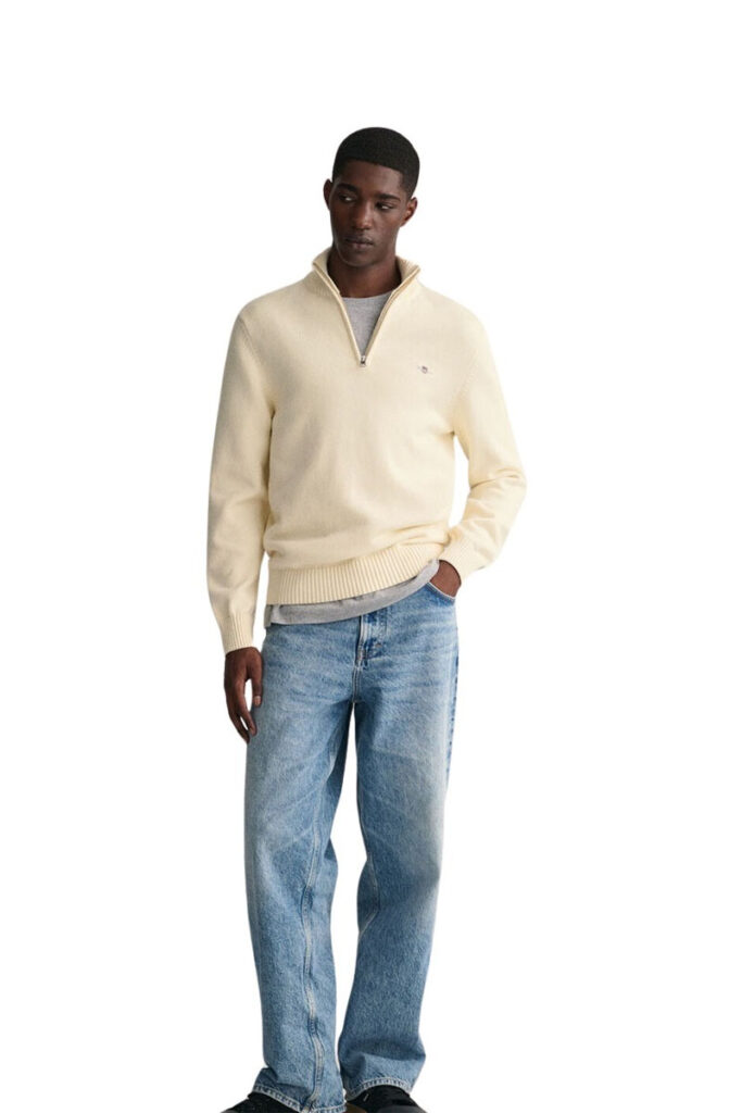 סוודר חצי רוכסן Gant לגברים (Half-Zip Sweater)
