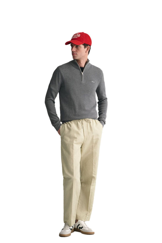 סוודר חצי רוכסן Gant לגברים (Half-Zip Sweater)