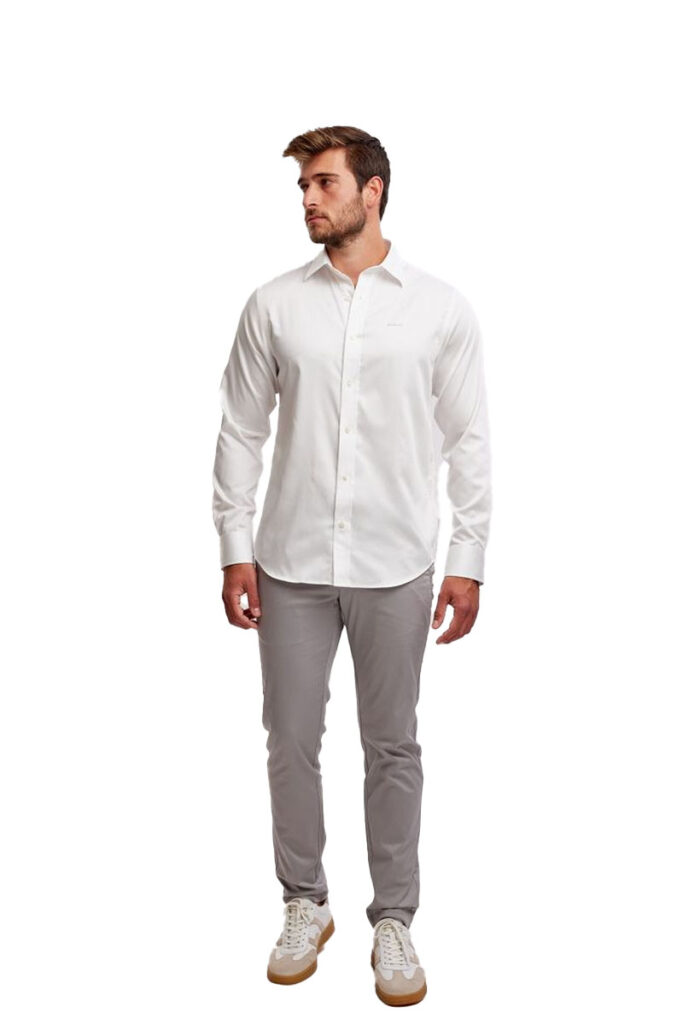חולצה מכופתרת Gant לגברים גזרת Regular (Sateen Shirt)