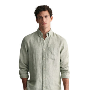 חולצה מכופתרת Gant לגברים גזרת Regular Fit (Linen Shirt)