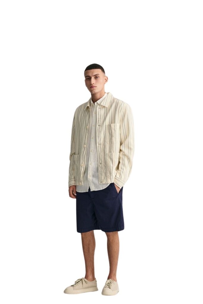 חולצה מכופתרת Gant לגברים גזרת Slim Fit (Linen Shirt)