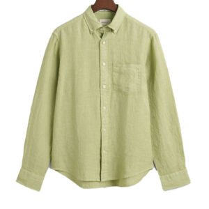 חולצה מכופתרת פשתן Gant לגברים גזרת Regular Fit (Garment-Dyed Linen)