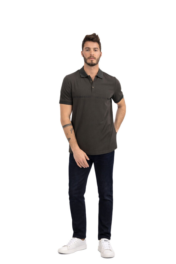 חולצת פולו Nautica לגברים גזרת Slim Fit