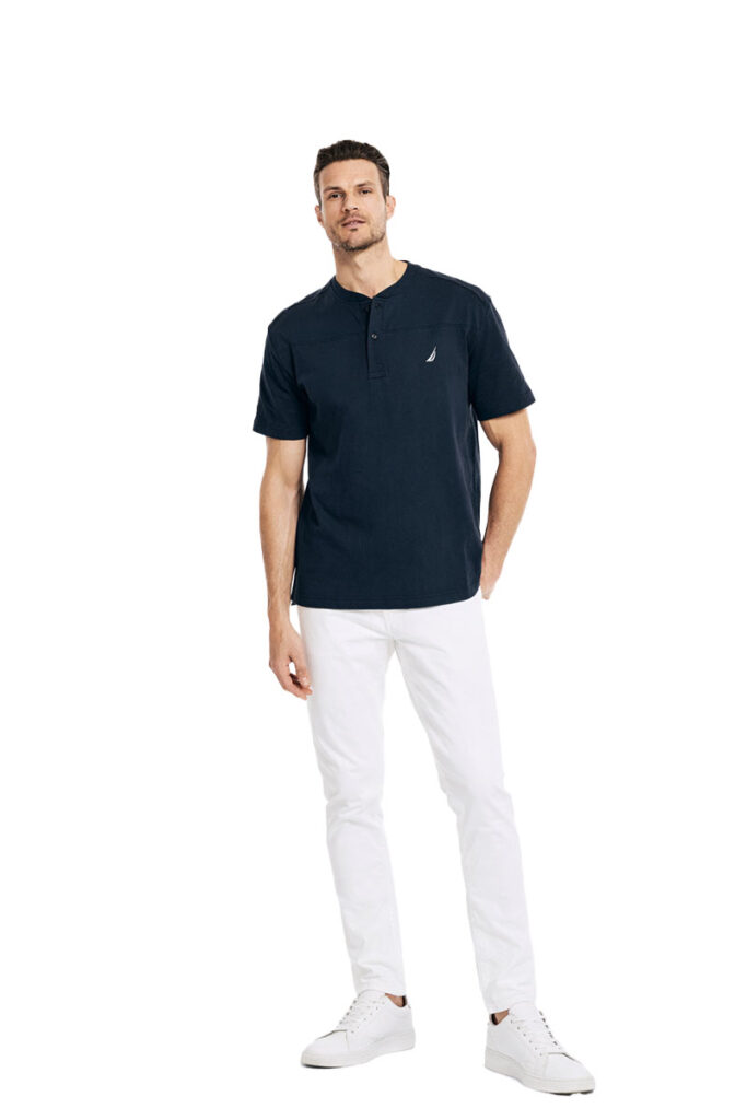 טי שירט Nautica לגברים דגם Henley