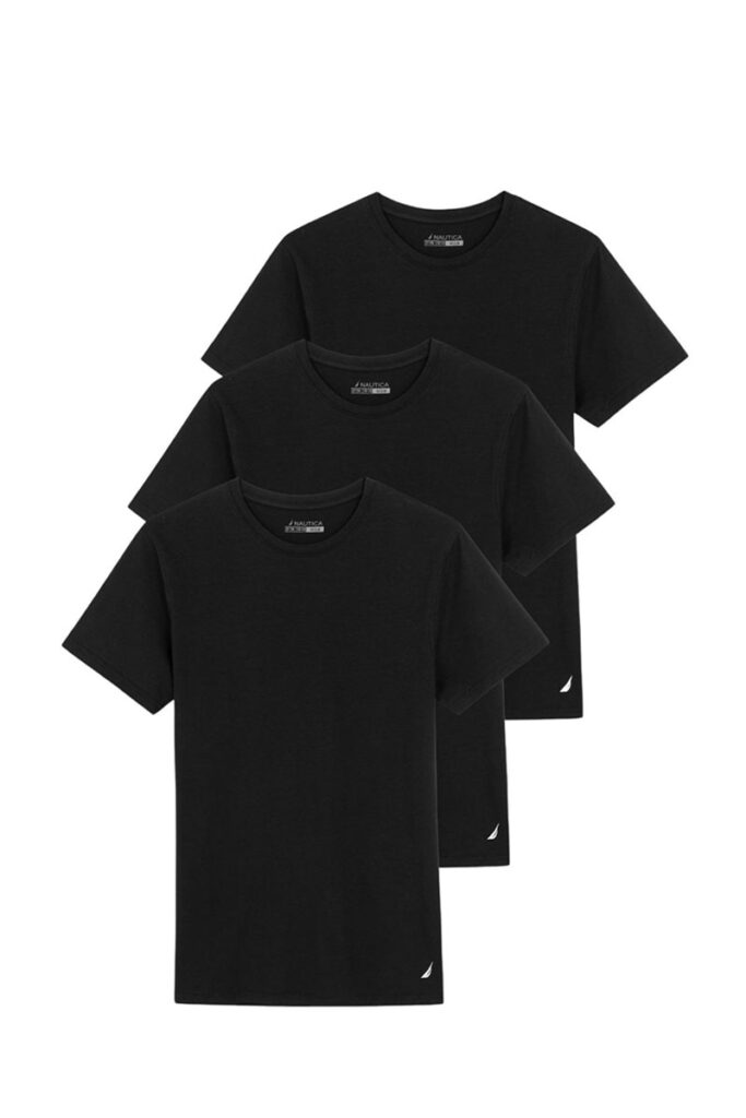 מארז 3 חולצות Nautica לגברים סטרץ' צווארון עגול (3-Pack T-shirt)