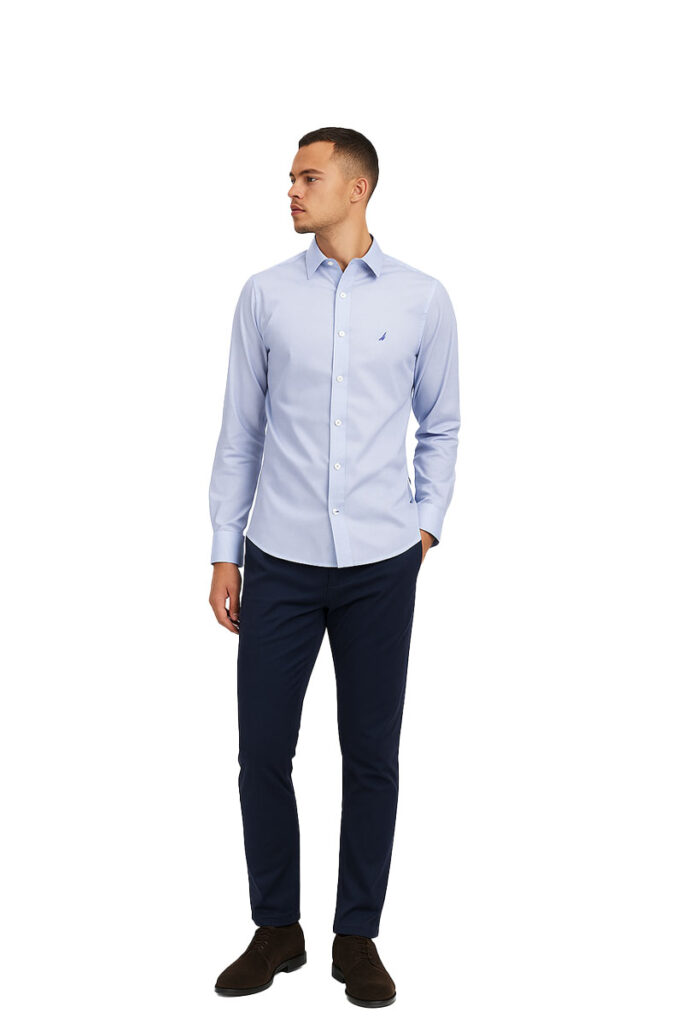 חולצה מכופתרת Nautica לגברים גזרת Tailored Fit