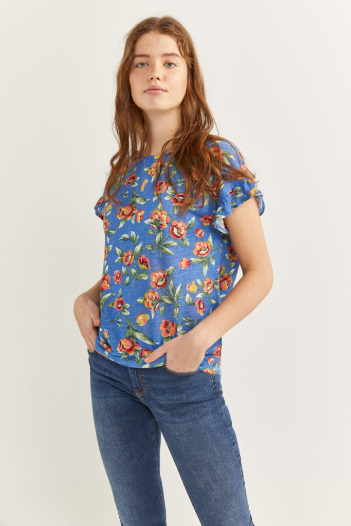 חולצה Springfield נשים (Printed Short-Sleeved Blouse)