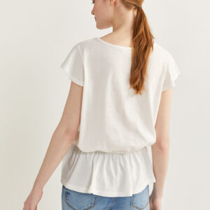חולצה שילוב תחרה Springfield נשים (Sleeveless V-neck Blouse)