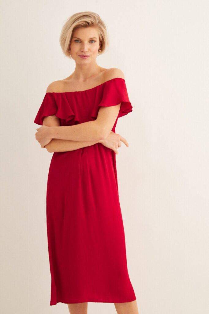 שמלת סאטן מידי Women's Secret (Satin Midi Dress)