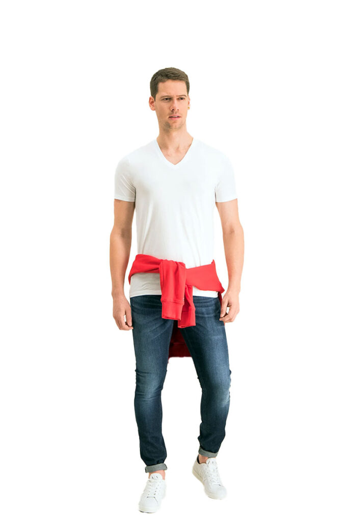 טי שירט Armani Exchange לגברים צווארון וי גזרת Slim Fit