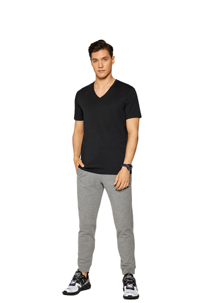 טי שירט Armani Exchange לגברים צווארון וי גזרת Slim Fit