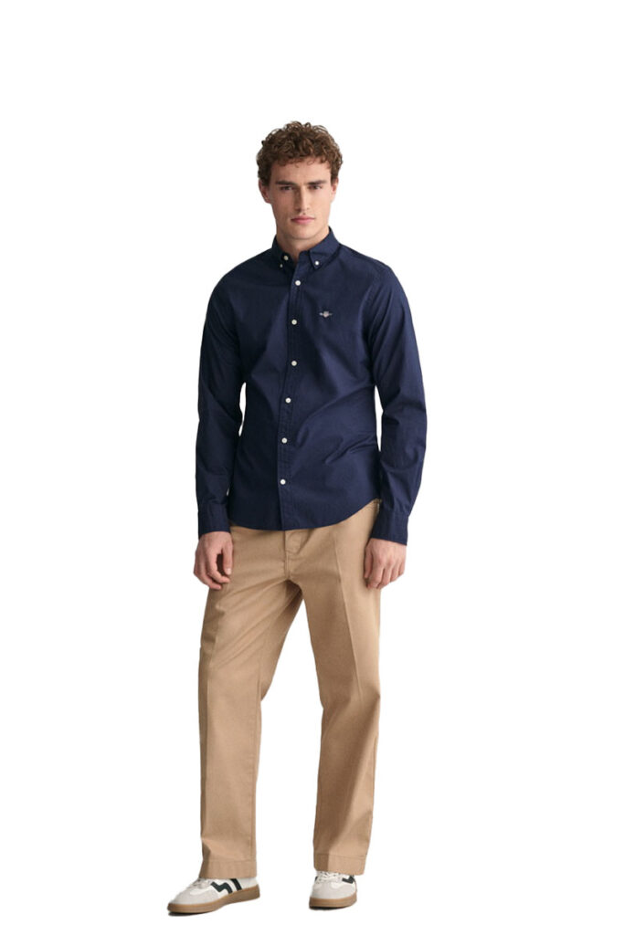 חולצה מכופתרת Gant לגברים גזרת Slim Fit (Poplin Shirt)