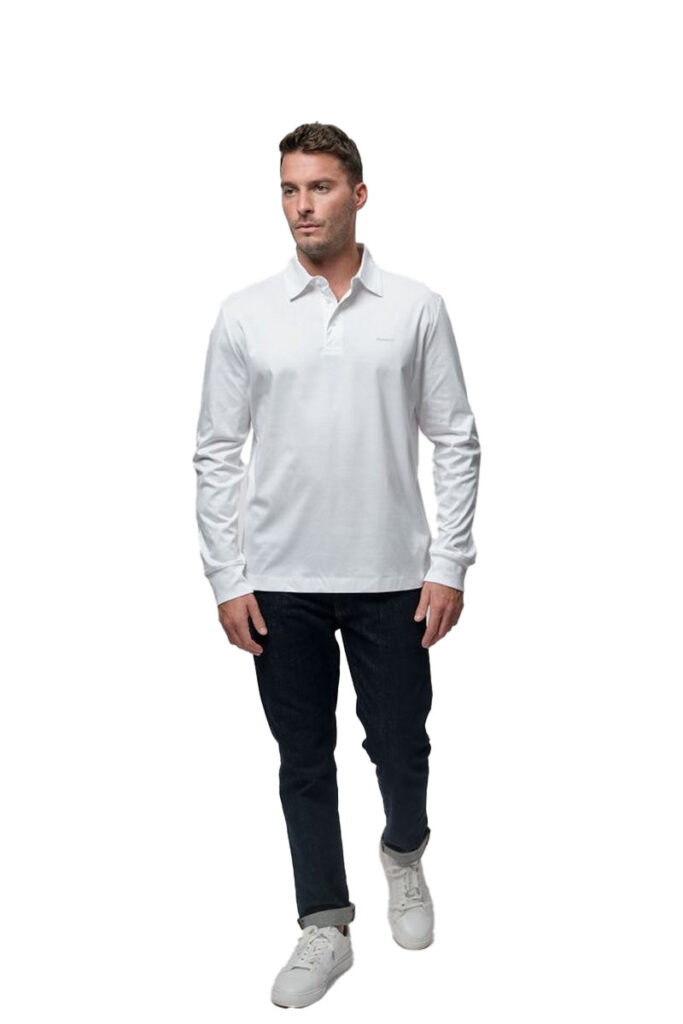 חולצת פולו Gant לגברים דגם Mercerized (Long Sleeve Jersey Polo)
