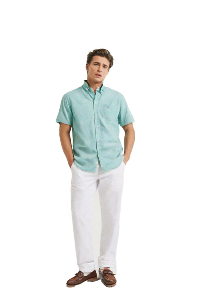 חולצה מכופתרת שרוול קצר Gant גזרת Regular Fit (Classic Oxford)