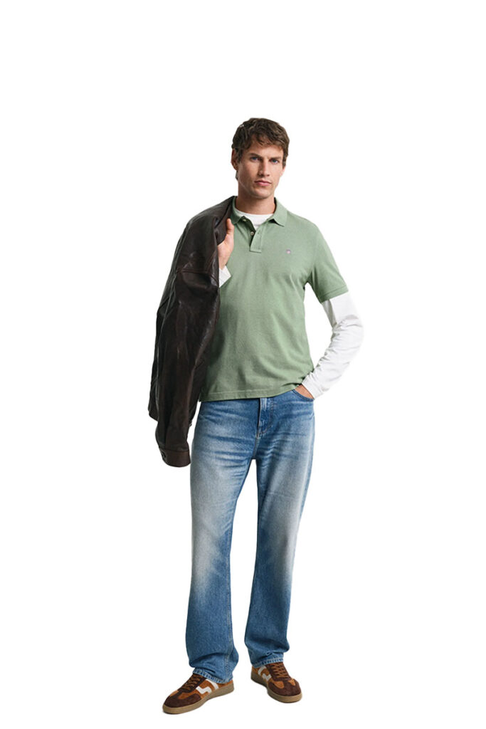 חולצת פולו Gant לגברים גזרת Regular Fit (Shield Pique)