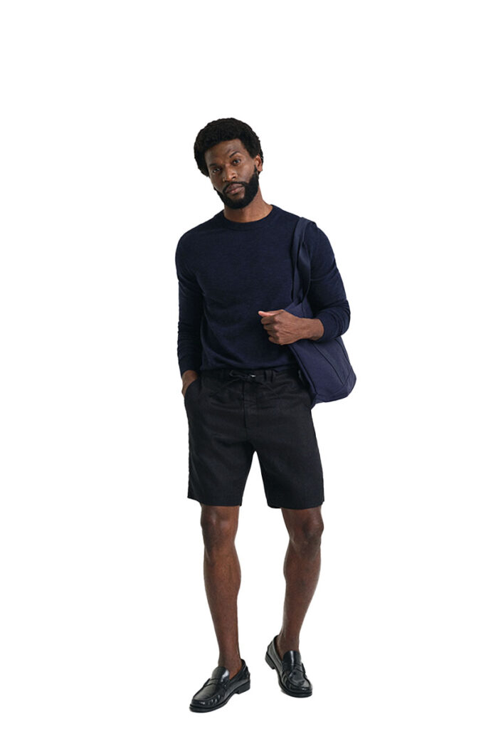 ברמודה פשתן Gant לגברים גזרת Relaxed Fit