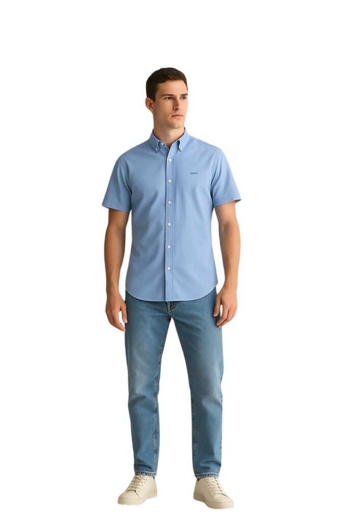 חולצה מכופתרת Gant לגברים גזרת Slim Fit (Pinpoint Oxford)