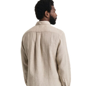 חולצה מכופתרת מפשתן Gant לגברים גזרת Slim Fit (Garment-Dyed Linen)