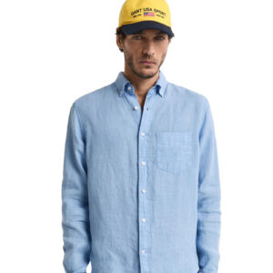 חולצה מכופתרת מפשתן Gant לגברים גזרת Slim Fit (Garment-Dyed Linen)