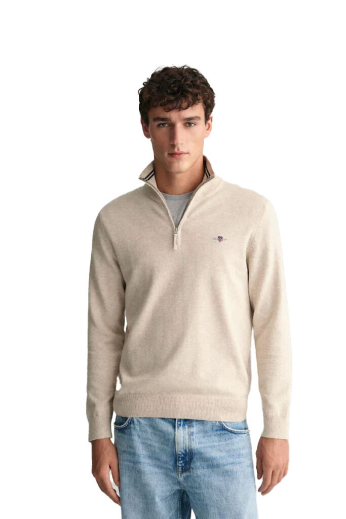 סווטשרט חצי רוכסן Gant לגברים (Cotton Piqué)