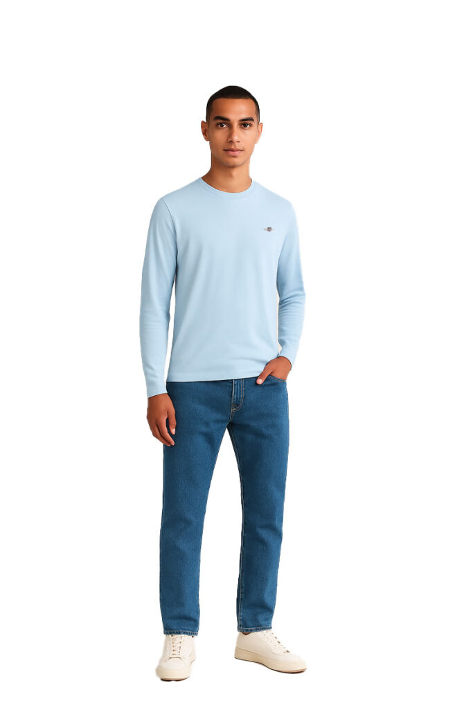 טי שירט Gant לגברים גזרת Slim (Slim Pique Long Sleeve)