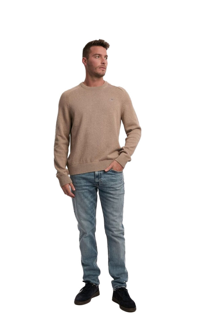 סוודר Gant לגברים (Casual Cotton C-Neck)